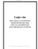 Luận văn: THỰC TRẠNG VÀ GIẢI PHÁP ĐẨY NHANH TIẾN ĐỘ THỰC HIỆN CÔNG TÁC GIẢI PHÓNG MẶT BẰNG TRÊN ĐỊA BÀN CÁC ĐÔ THỊ