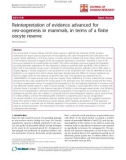 báo cáo hóa học: Reinterpretation of evidence advanced for neo-oogenesis in mammals, in terms of a finite oocyte reserve