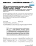 báo cáo hóa học: High dose concentration administration of ascorbic acid inhibits tumor growth in BALB/C mice implanted with sarcoma 180 cancer cells via the restriction of angiogenesis