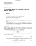 Báo cáo hóa học: Research Article A Convexity Property for an Integral Operator on the Class SP β