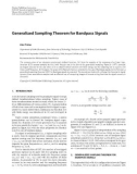 Báo cáo hóa học: Generalized Sampling Theorem for Bandpass Signals Ales Prokes