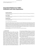 Báo cáo hóa học: Generalized Multicarrier CDMA: Uniﬁcation and Linear Equalization