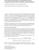 Báo cáo hóa học: ON RANDOM COINCIDENCE AND FIXED POINTS FOR A PAIR OF MULTIVALUED AND SINGLE-VALUED MAPPINGS