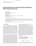 Báo cáo hóa học: Quickest Detection of a Random Signal in Background Noise Using a Sensor Array