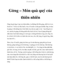 Gừng – Món quà quý của thiên nhiên