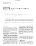 Báo cáo hóa học: Research Article Using Visual Speciﬁcations in Veriﬁcation of Industrial Automation Controllers