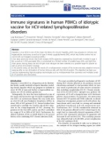 Báo cáo hóa học: Immune signatures in human PBMCs of idiotypic vaccine for HCV-related lymphoproliferative disorders