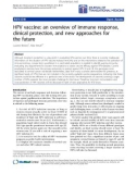 Báo cáo hóa học: HPV vaccine: an overview of immune response, clinical protection, and new approaches for the future