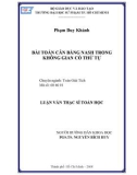 Luận văn Thạc sĩ Toán học: Bài toán cân bằng Nash trong không gian có thứ tự