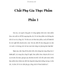 Chất Phụ Gia Thực Phẩm - Phần 1