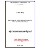 Luận văn Thạc sĩ Kinh doanh và quản lý: Hoàn thiện hệ thống kênh phân phối của Công ty cổ phần Traphaco