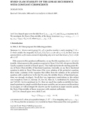 HYERS-ULAM STABILITY OF THE LINEAR RECURRENCE WITH CONSTANT COEFFICIENTS DORIAN POPA Received 5