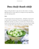 Dưa chuột thanh nhiệt