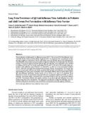 Báo cáo y học: Long Term Persistence of IgE Anti-Influenza Virus Antibodies in Pediatric and Adult Serum Post Vaccination with Influenza Virus Vaccine