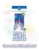 SPECIAL EVENT PERMIT APPLICATION THE CITY OF SAN DIEGO OFFICE OF SPECIAL EVENTS