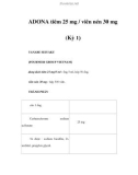 ADONA tiêm 25 mg / viên nén 30 mg (Kỳ 1)