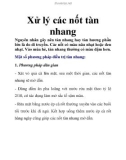 Xử lý các nốt tàn nhang