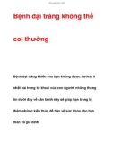 Bệnh đại tràng không thể coi thường