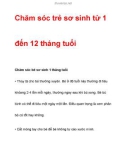 Chăm sóc trẻ sơ sinh từ 1 đến 12 tháng tuổi