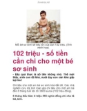 102 triệu - số tiền cần chi cho một bé sơ sinh