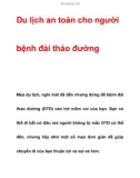 Du lịch an toàn cho bệnh nhân đái tháo đường