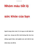 Nhóm máu tiết lộ sức khỏe của bạn