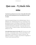 Quả cam - Vị thuốc bốn mùa