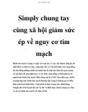 Simply chung tay cùng xã hội giảm sức ép về nguy cơ tim mạch