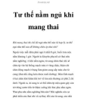 Tư thế nằm ngủ khi mang thai