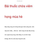 Bài thuốc chữa viêm họng mùa hè