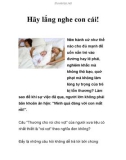 Hãy lắng nghe con cái!