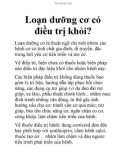 Loạn dưỡng cơ có điều trị khỏi?