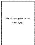 Nên và không nên ăn khi viêm họng