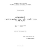 Luận văn Thạc sĩ Khoa học: Giải một số phương trình tích phân tuyến tính và áp dụng