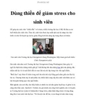 Dùng thiền để giảm stress cho sinh viên