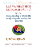 Lập và phân tích kế hoạch đầu tư dự án: Thành lập công ty TNHH đào tạo kỹ năng mềm cho học sinh-sinh viên