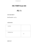 SILVIRIN kem bôi (Kỳ 1)