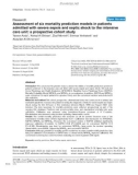 Báo cáo khoa học: Assessment of six mortality prediction models in patients admitted with severe sepsis and septic shock to the intensive care unit: a prospective cohort study