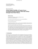 Báo cáo hóa học: Research Article About Robust Stability of Caputo Linear Fractional Dynamic Systems with Time Delays through Fixed Point Theory