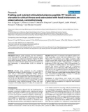 Báo cáo khoa học: Fasting and nutrient-stimulated plasma peptide-YY levels are elevated in critical illness and associated with feed intolerance: an observational, controlled study