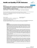 báo cáo hóa học: Measuring the ICF components of impairment, activity limitation and participation restriction: an item analysis using classical test theory and item response theory