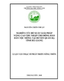 Luận văn Thạc sĩ Phát triển nông thôn: Nghiên cứu đề xuất giải pháp nâng cao thu nhập cho đồng bào dân tộc Mông tại huyện Quản Bạ tỉnh Hà Giang