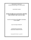 Luận văn Thạc sĩ Kinh tế: Đánh giá hiệu quả ngân hàng thương mại cổ phần Việt Nam sau M&A