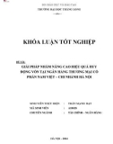 Khóa luận tốt nghiệp: Giải pháp nhằm nâng cao hiệu quả huy động vốn tại Ngân hàng Thương mại cổ phần Nam Việt – chi nhánh Hà Nội