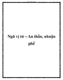 Ngũ vị tử – An thần, nhuận phế