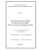 Luận văn Thạc sĩ Nhân học: Mâu thuẫn trong quá trình thu hồi đất nông nghiệp (nghiên cứu trường hợp một làng đồng bằng sông Hồng)