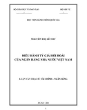 Tóm tắt Luận văn Thạc sĩ Tài chính Ngân hàng: Điều hành tỷ giá hối đoái của Ngân hàng Nhà nước Việt Nam