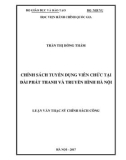 Luận văn thạc sĩ Chính sách công: Chính sách tuyển dụng viên chức tại Đài phát thanh và Truyền hình Hà Nội