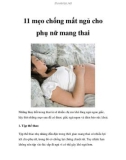 11 mẹo chống mất ngủ cho phụ nữ mang thai