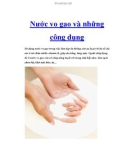 Nước vo gạo và những công dụng làm đẹp da